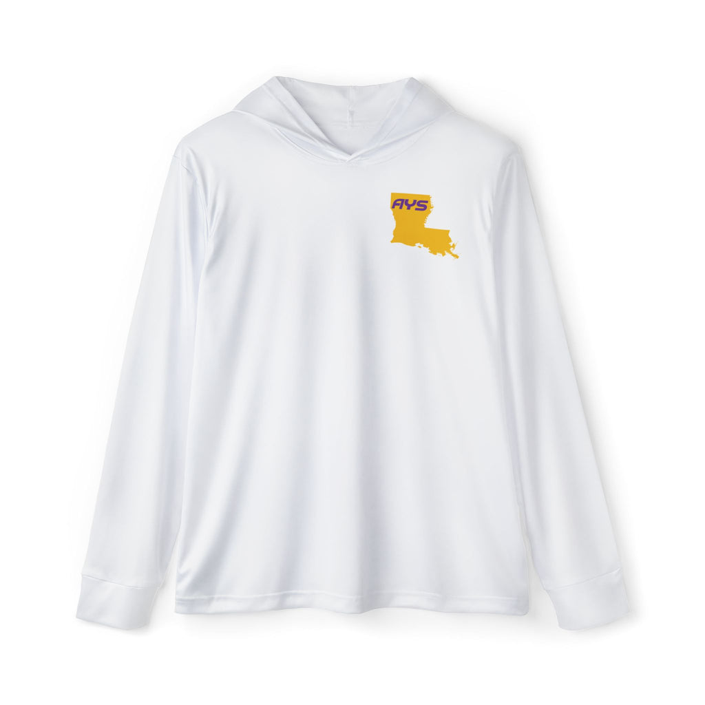 White with Gold Louisiana AYS Men's Sports Warmup Hoodie (AOP)