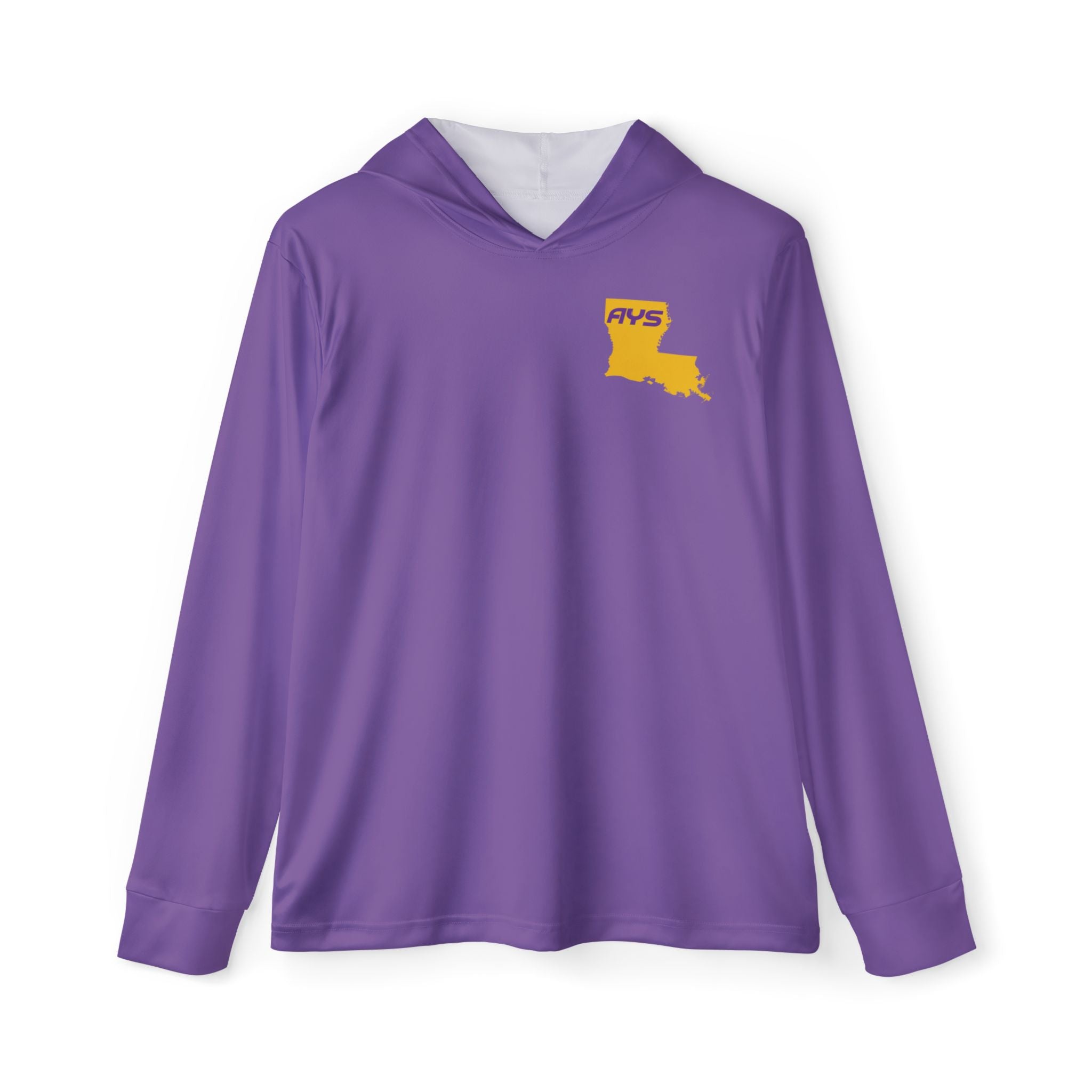 Lt Purple with Gold Louisiana AYS Men's Sports Warmup Hoodie (AOP)