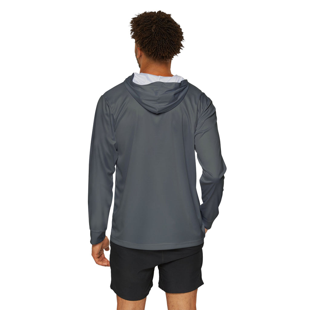 Dark Grey AYS Purple Logo  Men's Sports Warmup Hoodie (AOP)