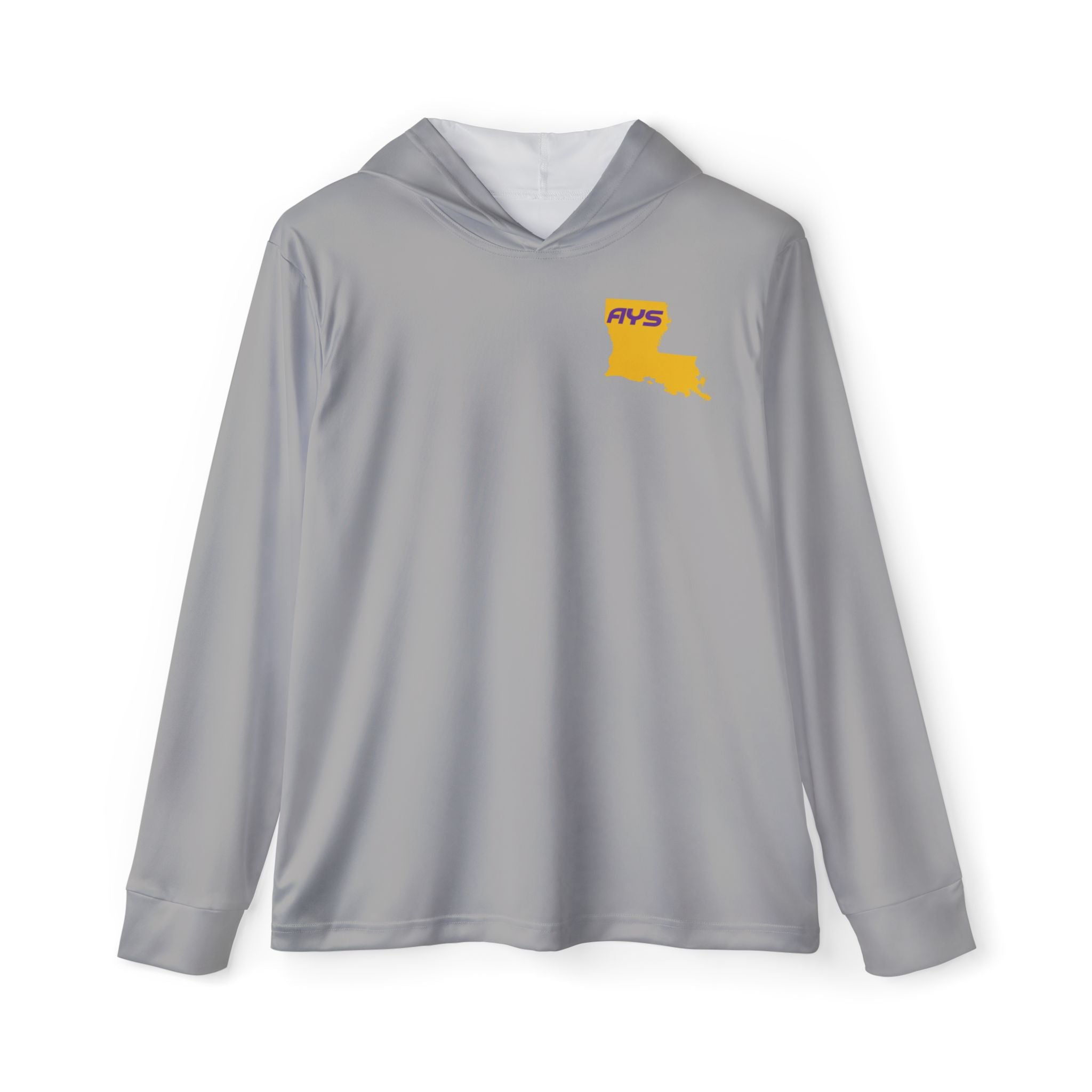 Lt Grey with Gold Louisiana AYS Men's Sports Warmup Hoodie (AOP)