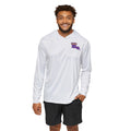 White with Purple Louisiana AYS Men's Sports Warmup Hoodie (AOP)