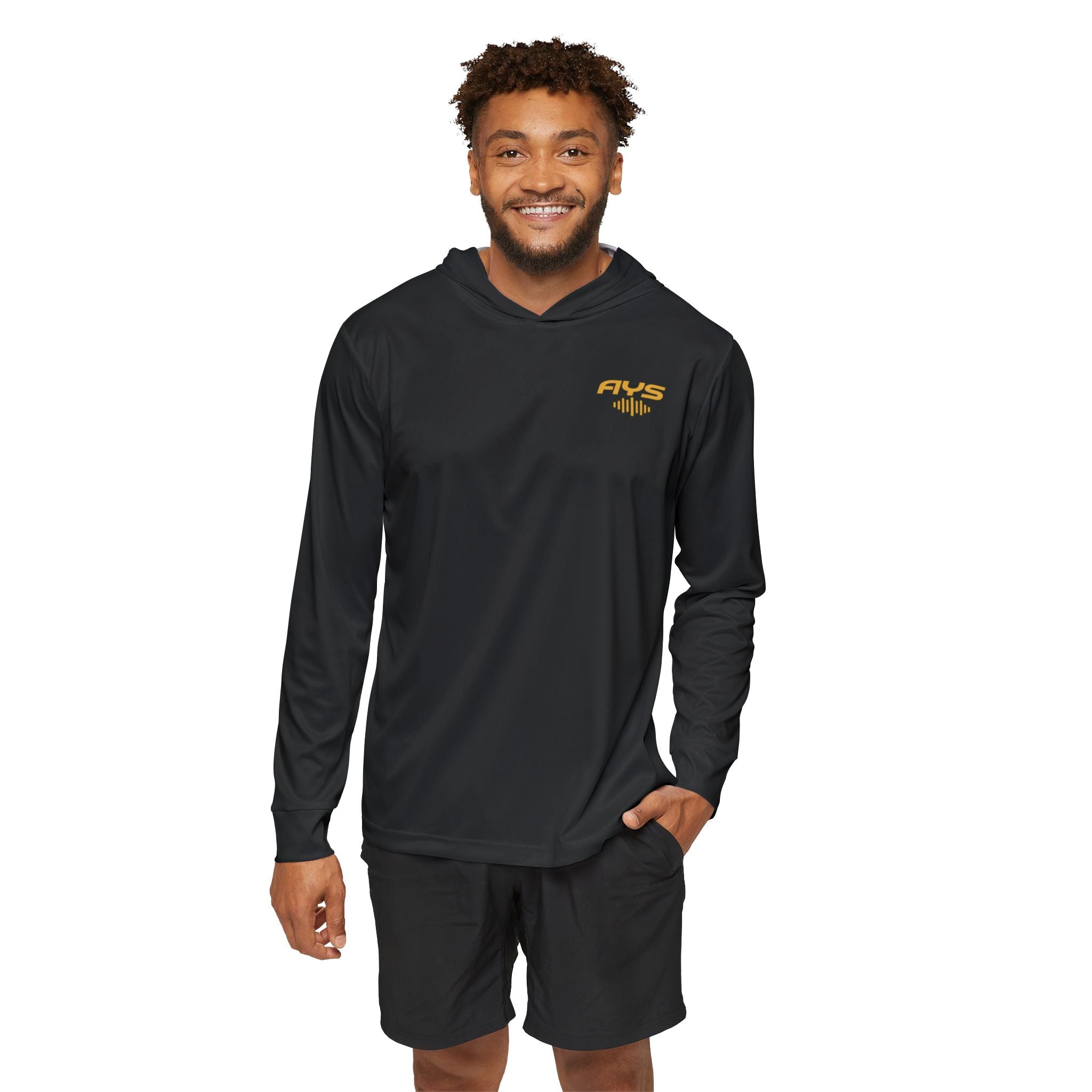 Black AYS Men's Sports Warmup Hoodie (AOP)