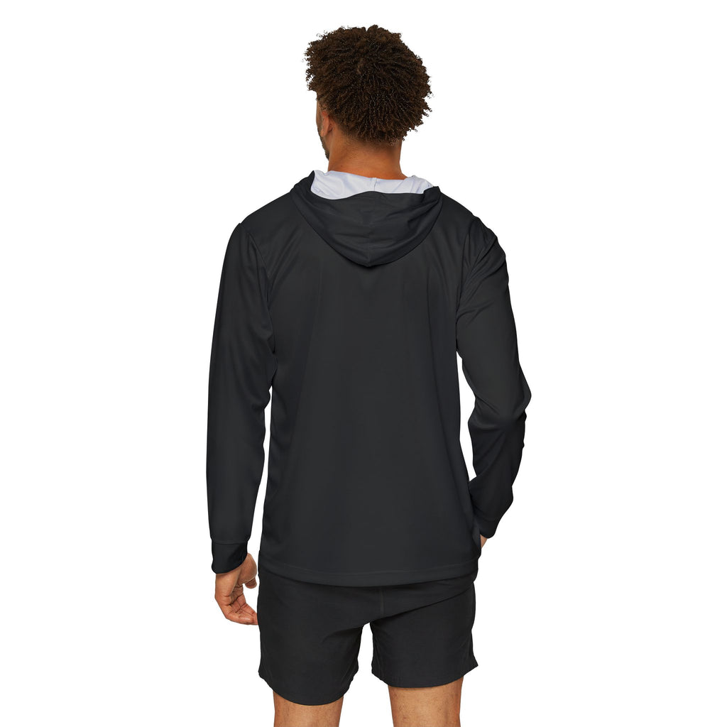 Black AYS Purple Logo Men's Sports Warmup Hoodie (AOP)