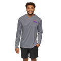 Grey with Purple Louisiana AYS Men's Sports Warmup Hoodie (AOP)