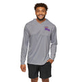 Lt Grey with Purple Louisiana AYS Men's Sports Warmup Hoodie (AOP)