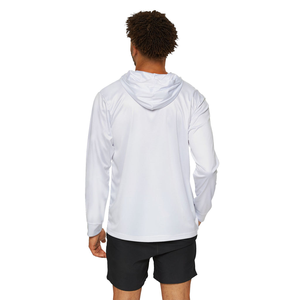 White AYS Purple Logo  Men's Sports Warmup Hoodie (AOP)