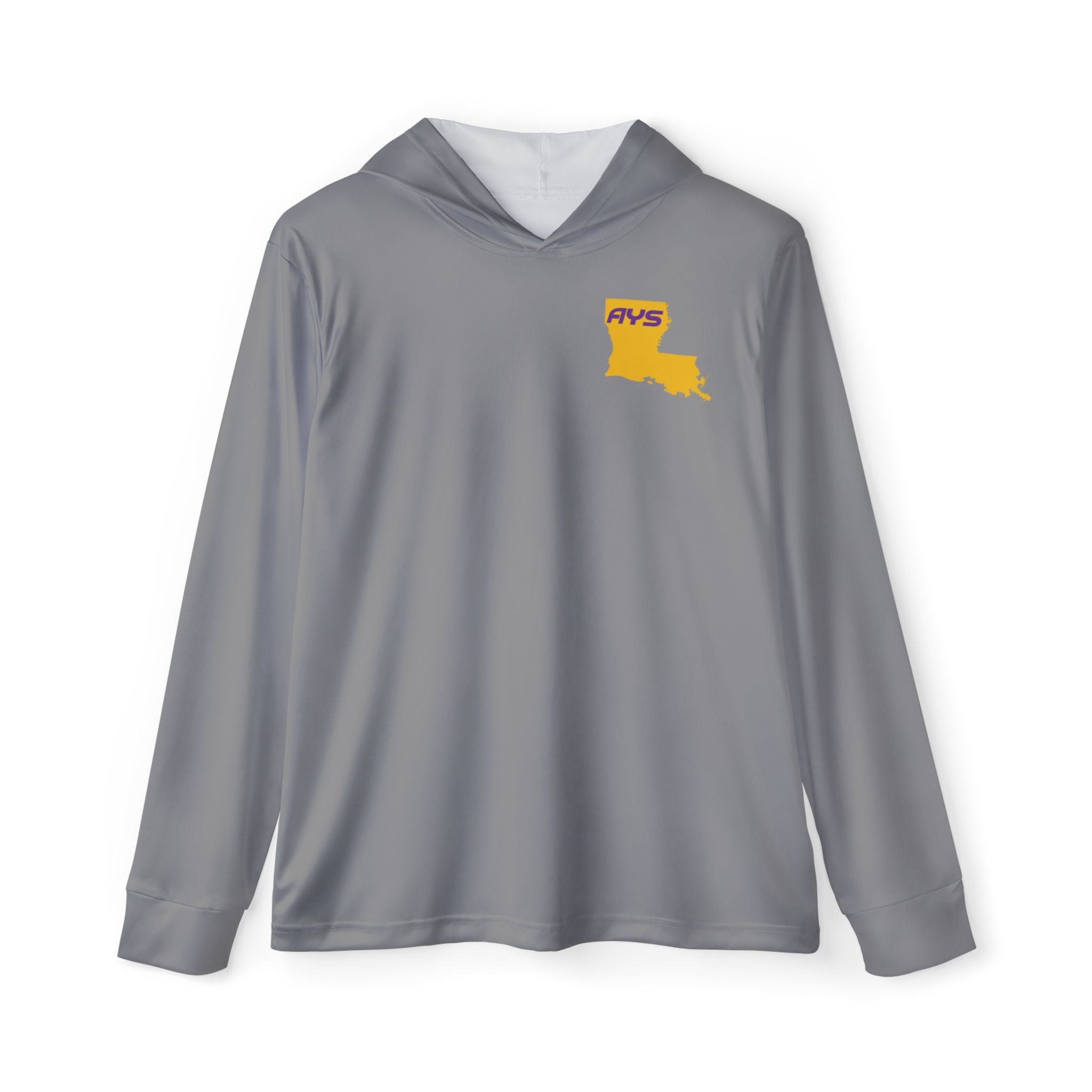Grey with Gold Louisiana AYS Men's Sports Warmup Hoodie (AOP)