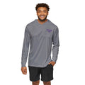 Grey AYS Purple Logo  Men's Sports Warmup Hoodie (AOP)