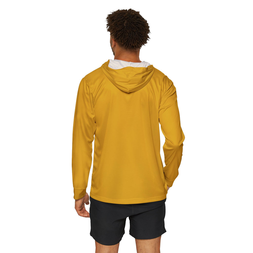 Gold AYS Purple Logo  Men's Sports Warmup Hoodie (AOP)